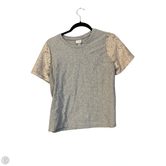 Top Short Sleeve By A New Day In Grey & Tan, Size: M