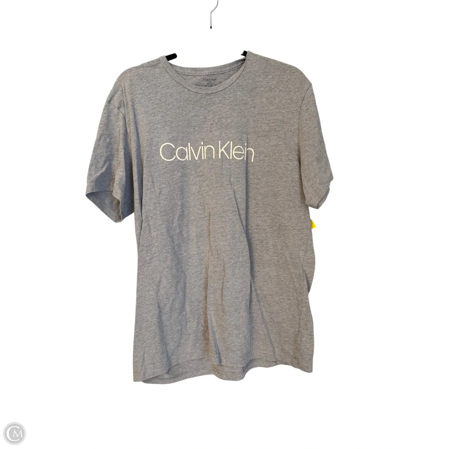 Top Short Sleeve By Calvin Klein In Grey, Size: L