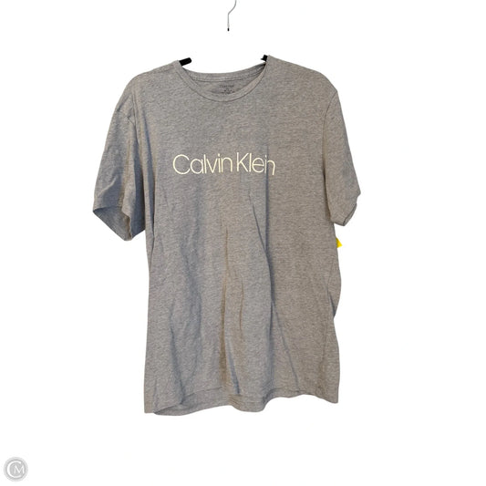 Top Short Sleeve By Calvin Klein In Grey, Size: L