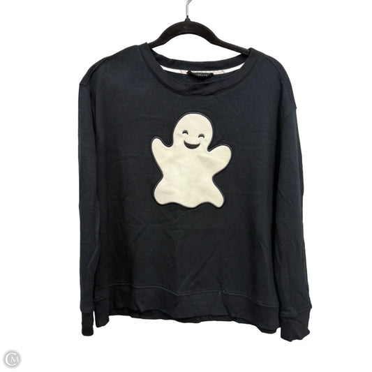 Sweatshirt Crewneck By Jane And Delancey In Black & Cream, Size: M