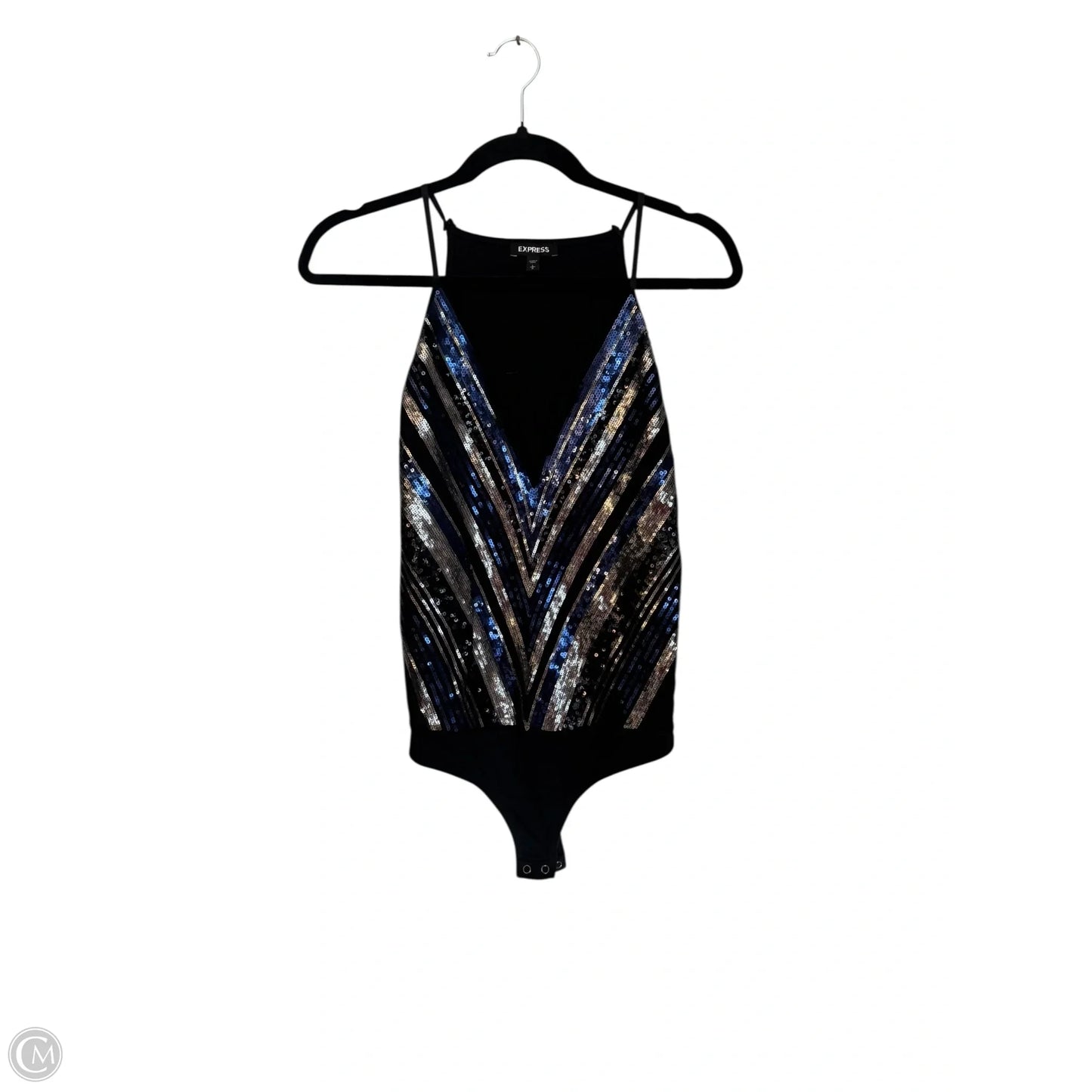 Top Sleeveless By Express In Black & Blue, Size: L