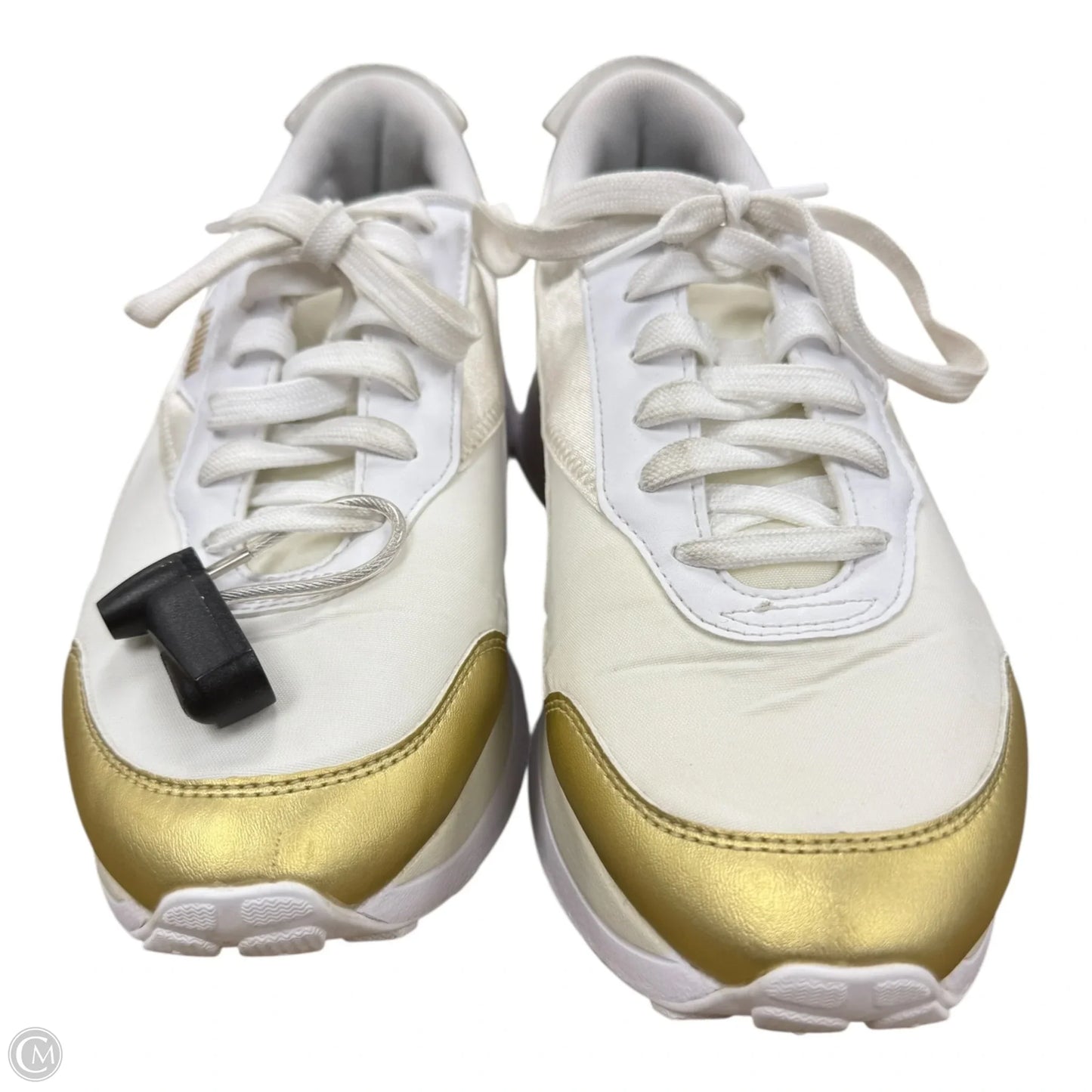 Shoes Sneakers By Puma In Gold & White, Size: 8.5