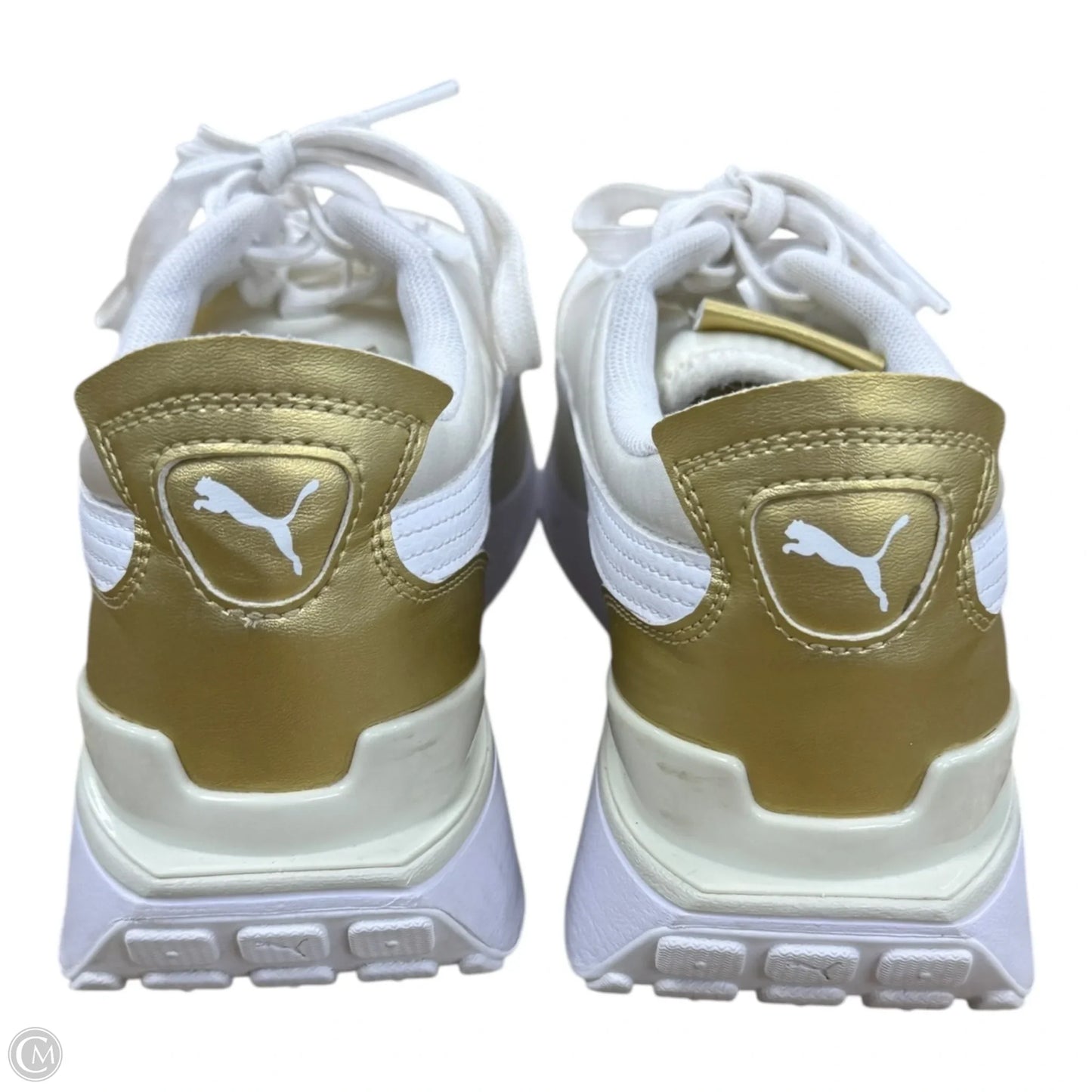 Shoes Sneakers By Puma In Gold & White, Size: 8.5