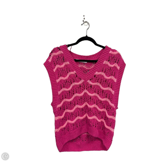 Vest Sweater By Zara In Pink, Size: L
