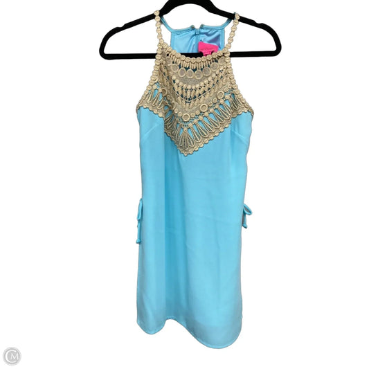 Dress Designer By Lilly Pulitzer In Blue & Gold, Size: Xxs