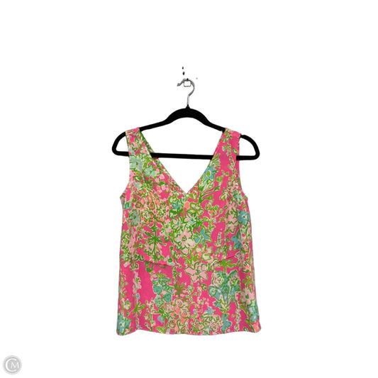 Top Sleeveless Designer By Lilly Pulitzer In Green & Pink, Size: Xs