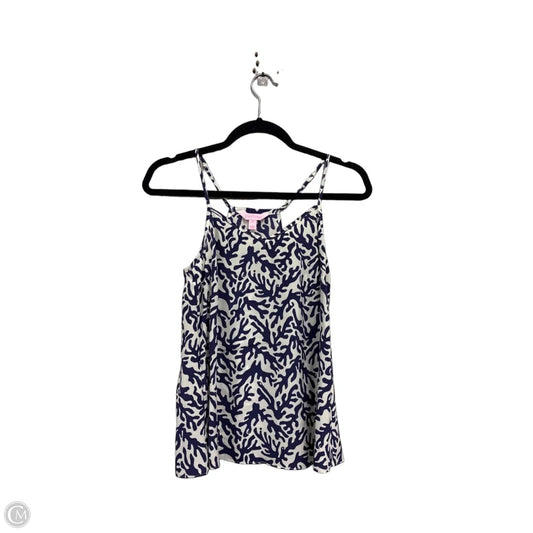 Top Sleeveless Designer By Lilly Pulitzer In Blue & Cream, Size: Xs