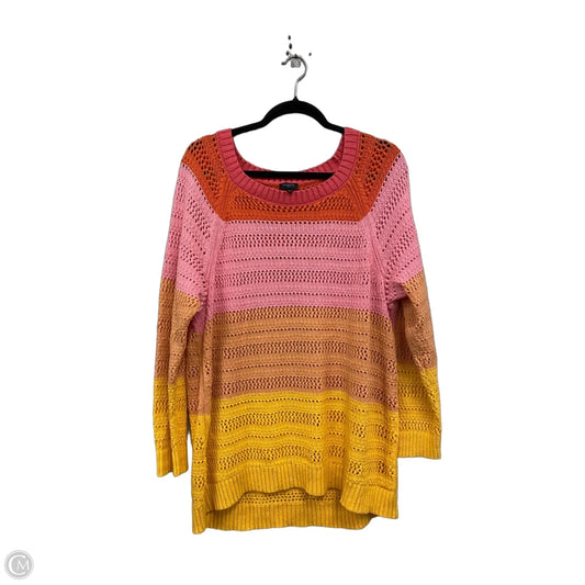 Sweater By Talbots In Orange & Pink, Size: 2x