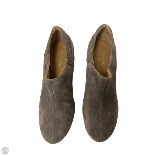 Boots Ankle Heels By Clarks In Taupe, Size: 8