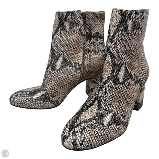 Boots Ankle Heels By Able In Snakeskin Print, Size: 6
