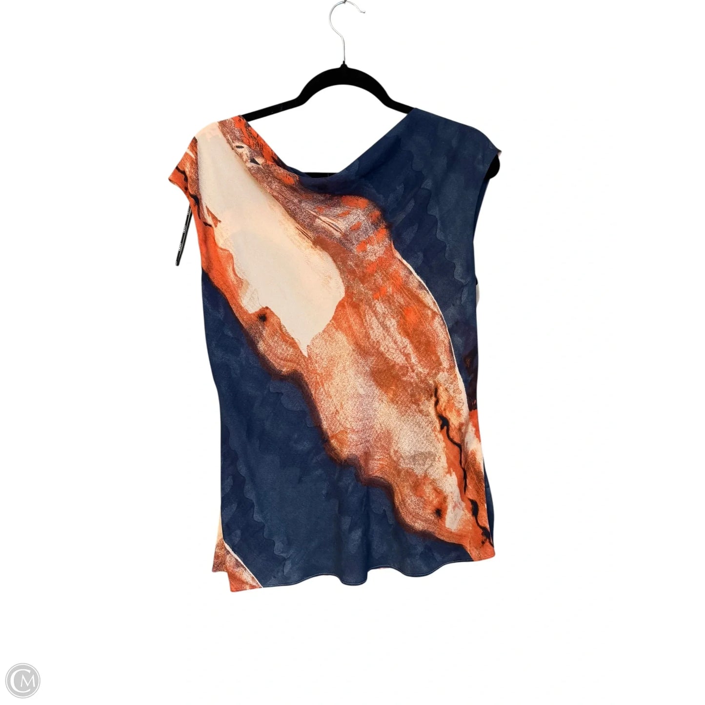 Top Sleeveless By Dkny In Blue & Orange, Size: M