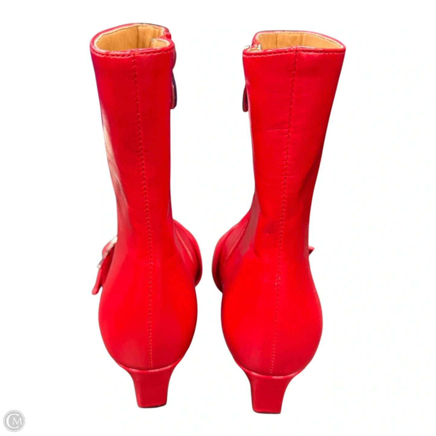 Boots Ankle Heels By Clothes Mentor In Red, Size: 8