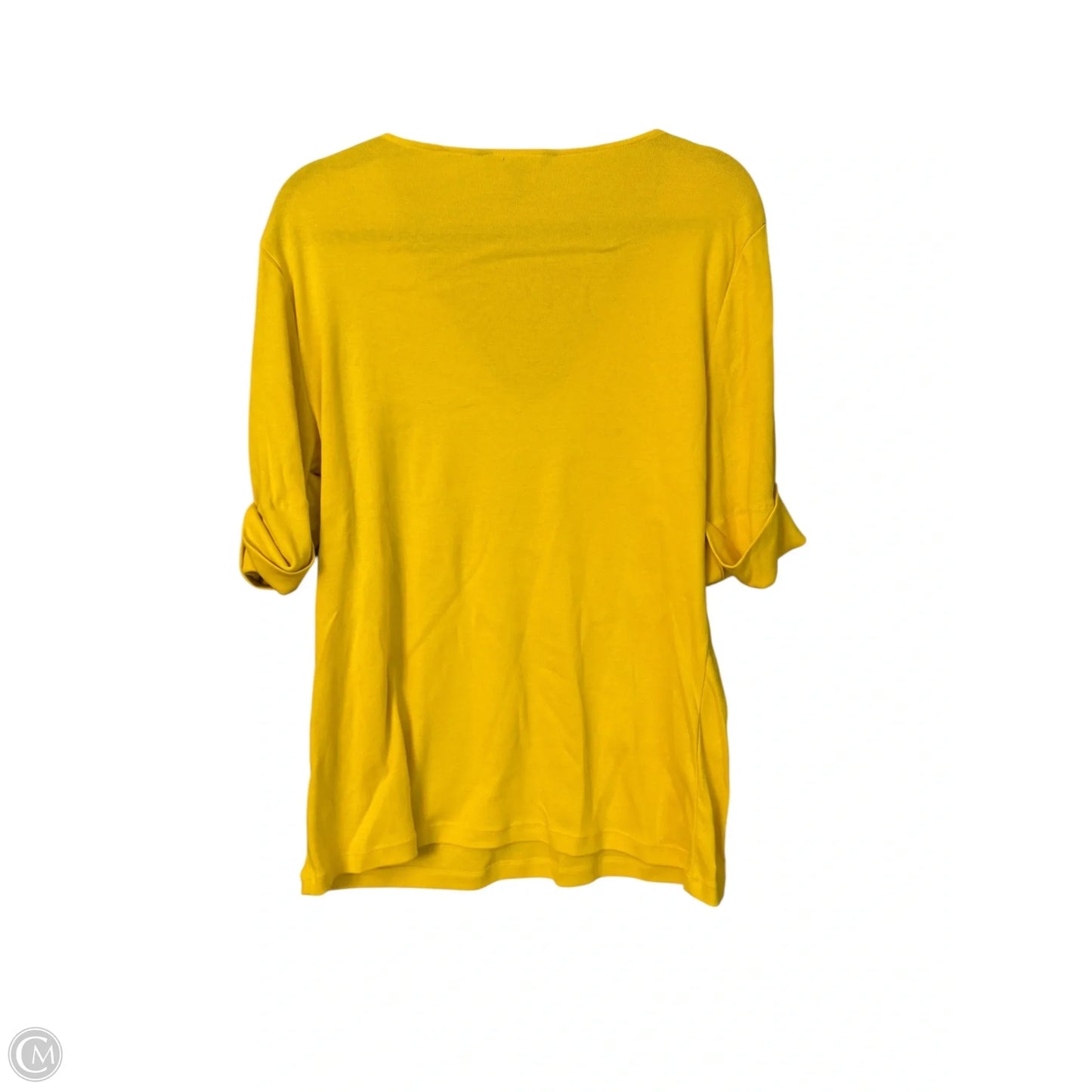 Top Short Sleeve By Lauren By Ralph Lauren In Yellow, Size: Xl