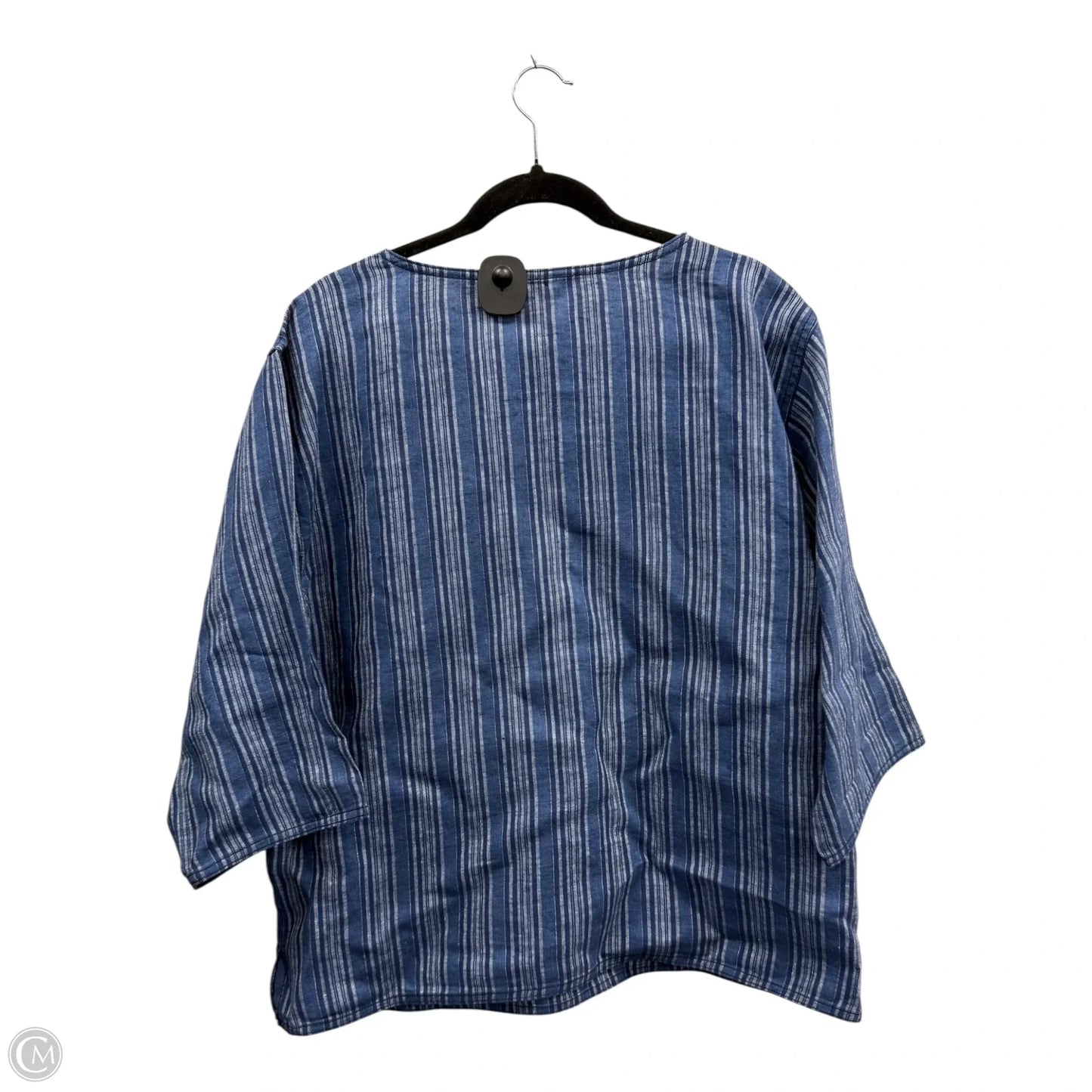 Top 3/4 Sleeve Designer By Tory Burch In Striped Pattern, Size: M