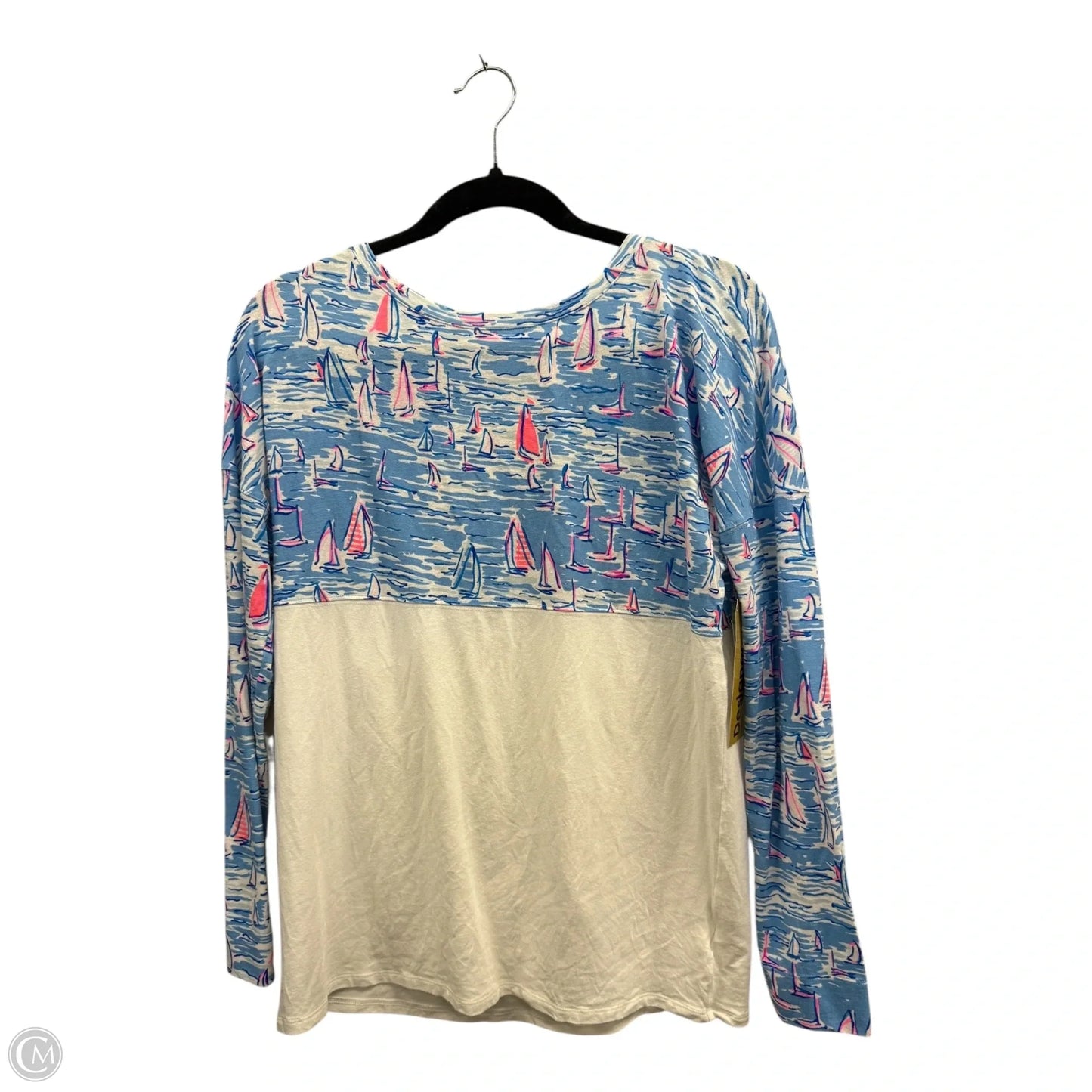 Top 3/4 Sleeve Designer By Lilly Pulitzer In Blue & Pink, Size: S