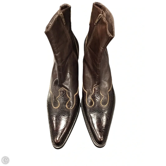 Boots Ankle Heels By Franco Sarto In Brown, Size: 8