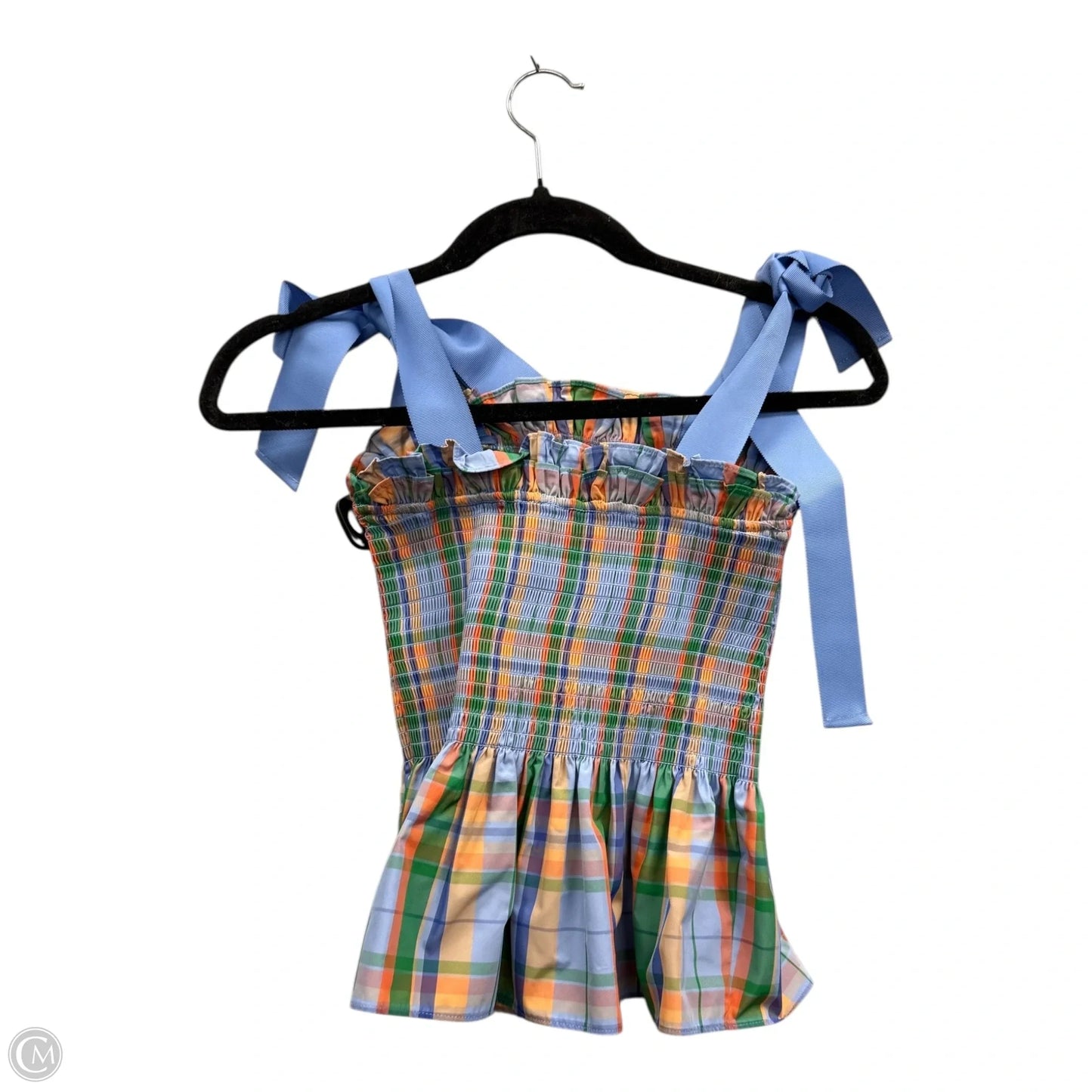 Top Sleeveless Designer By Kate Spade In Plaid Pattern, Size: S