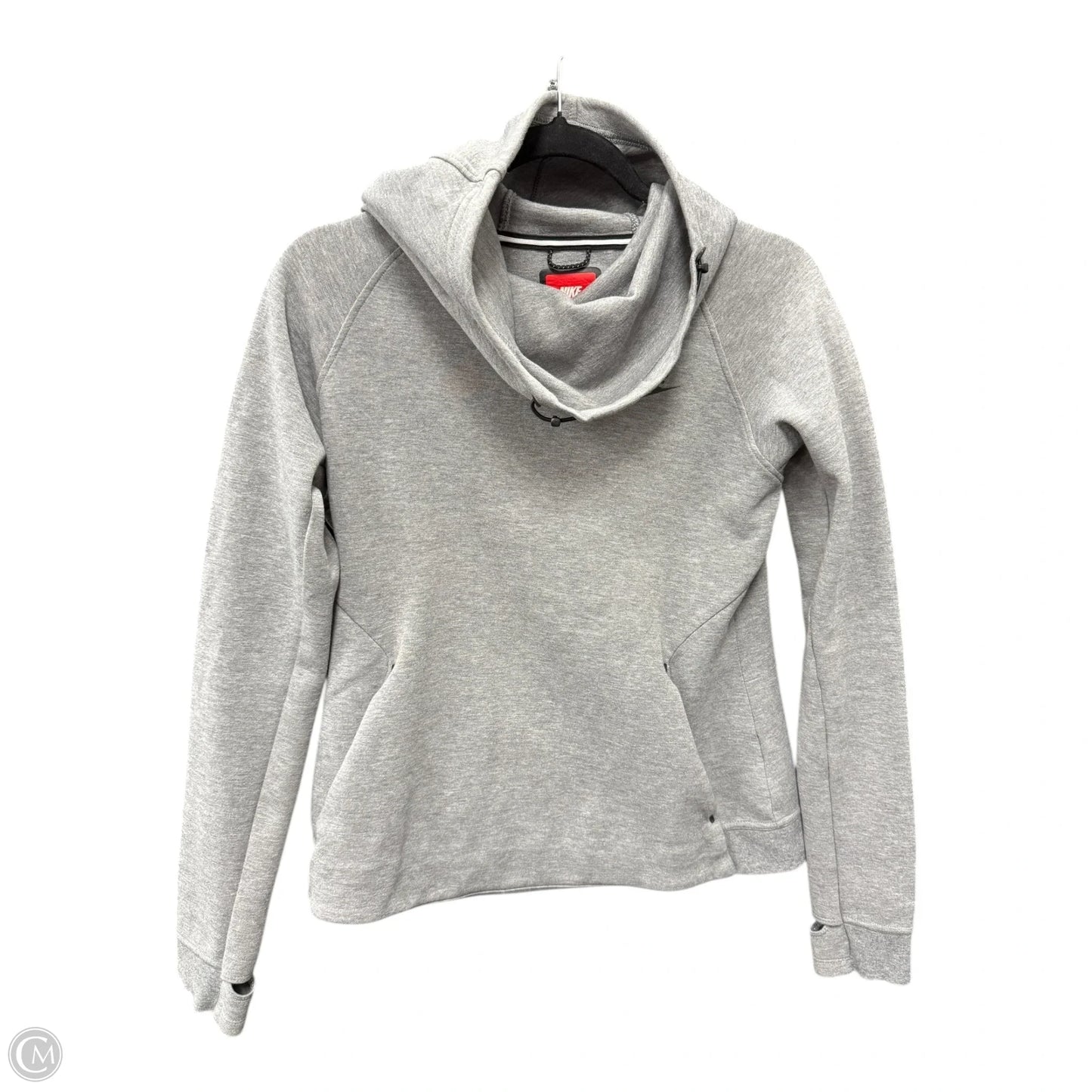 Sweatshirt Hoodie By Nike Apparel In Grey, Size: M