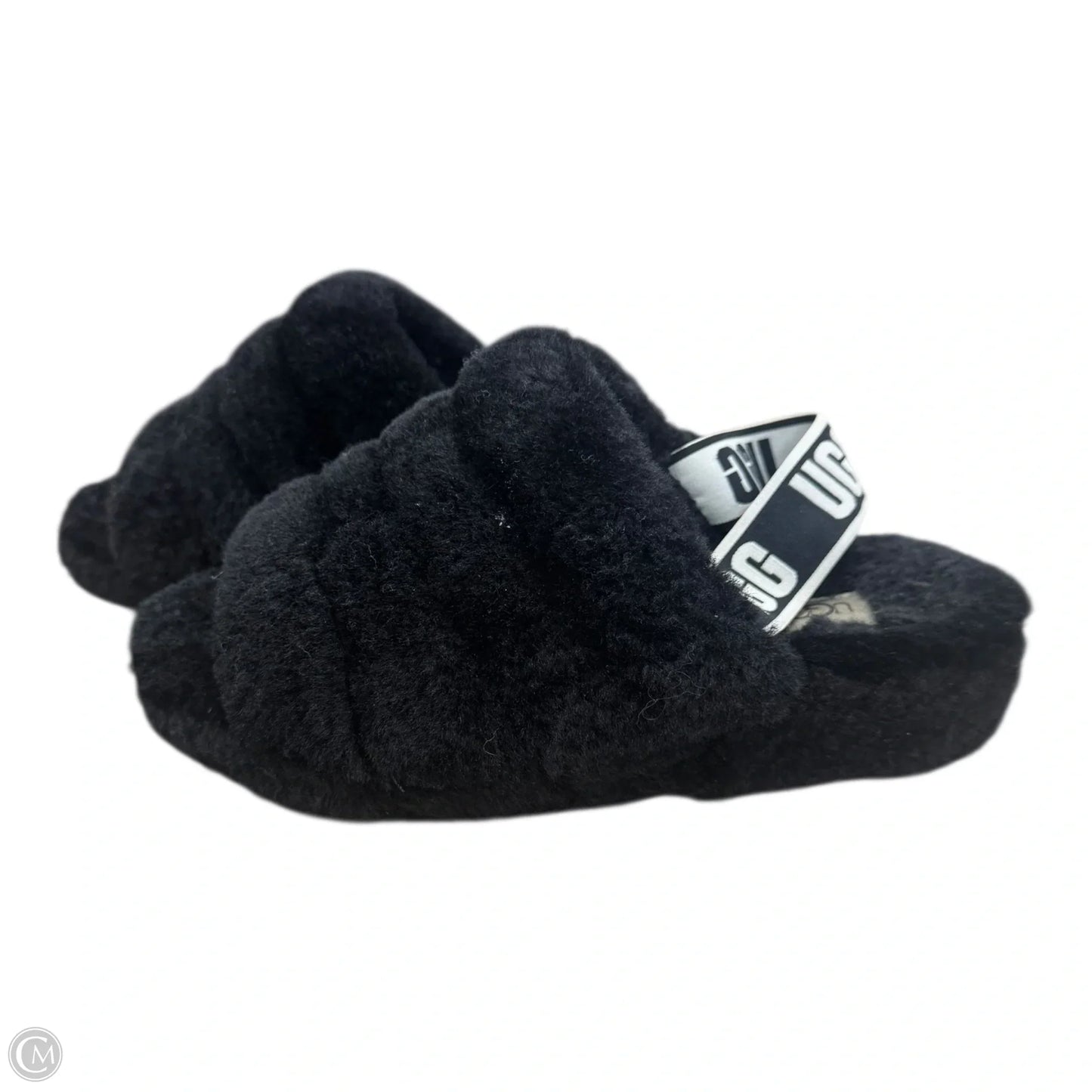 Slippers Designer By Ugg In Black, Size: 8