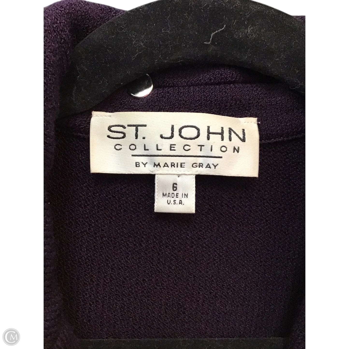 Blazer Luxury Designer By St John Collection In Gold & Purple, Size: 6