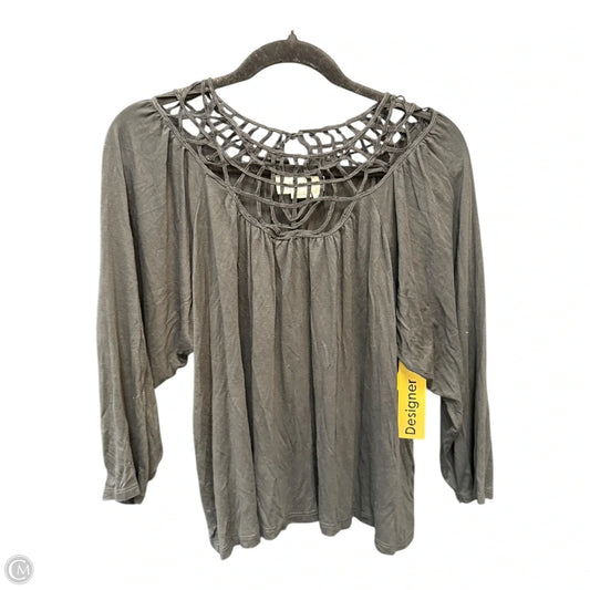 Top 3/4 Sleeve By Anthropologie In Black, Size: M