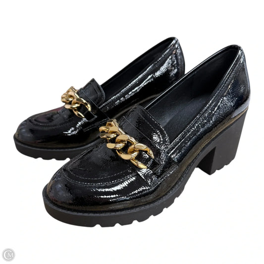 Shoes Heels Block By Limelight In Black & Gold, Size: 8