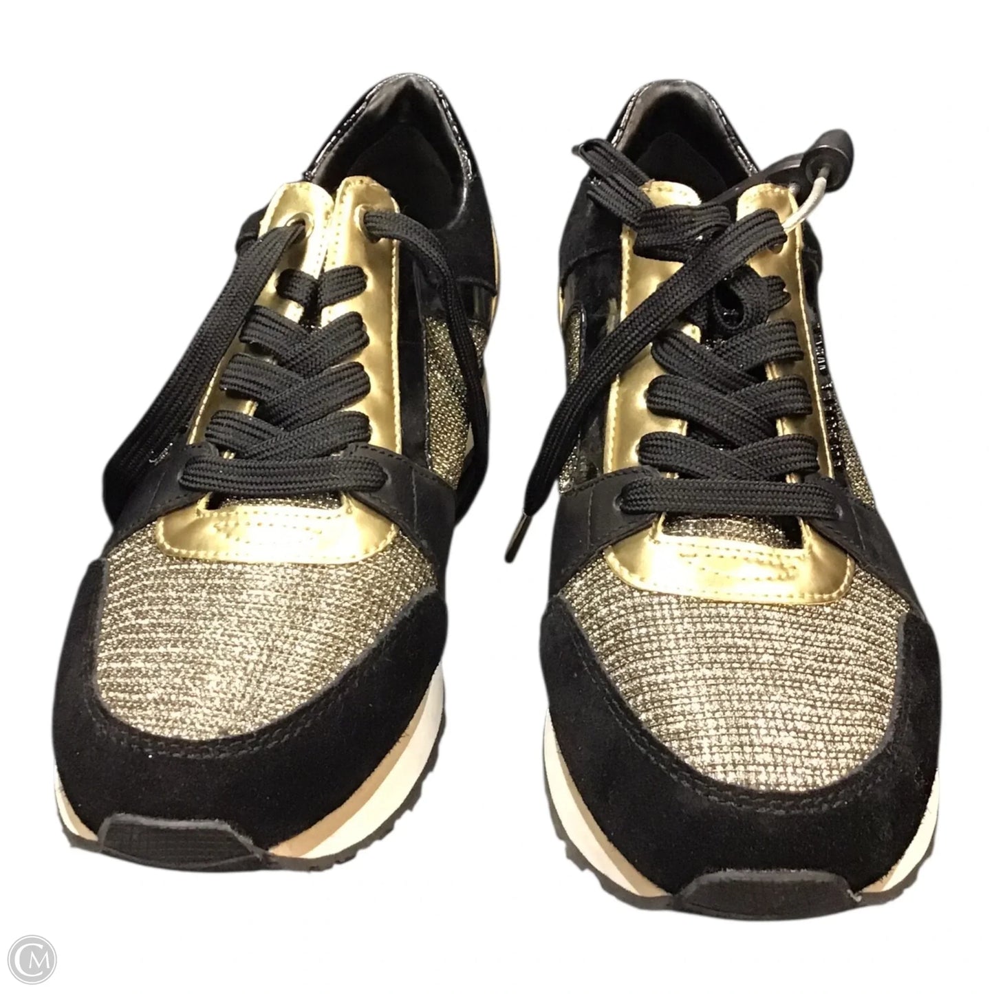Shoes Sneakers By Michael By Michael Kors In Black & Gold, Size: 7.5