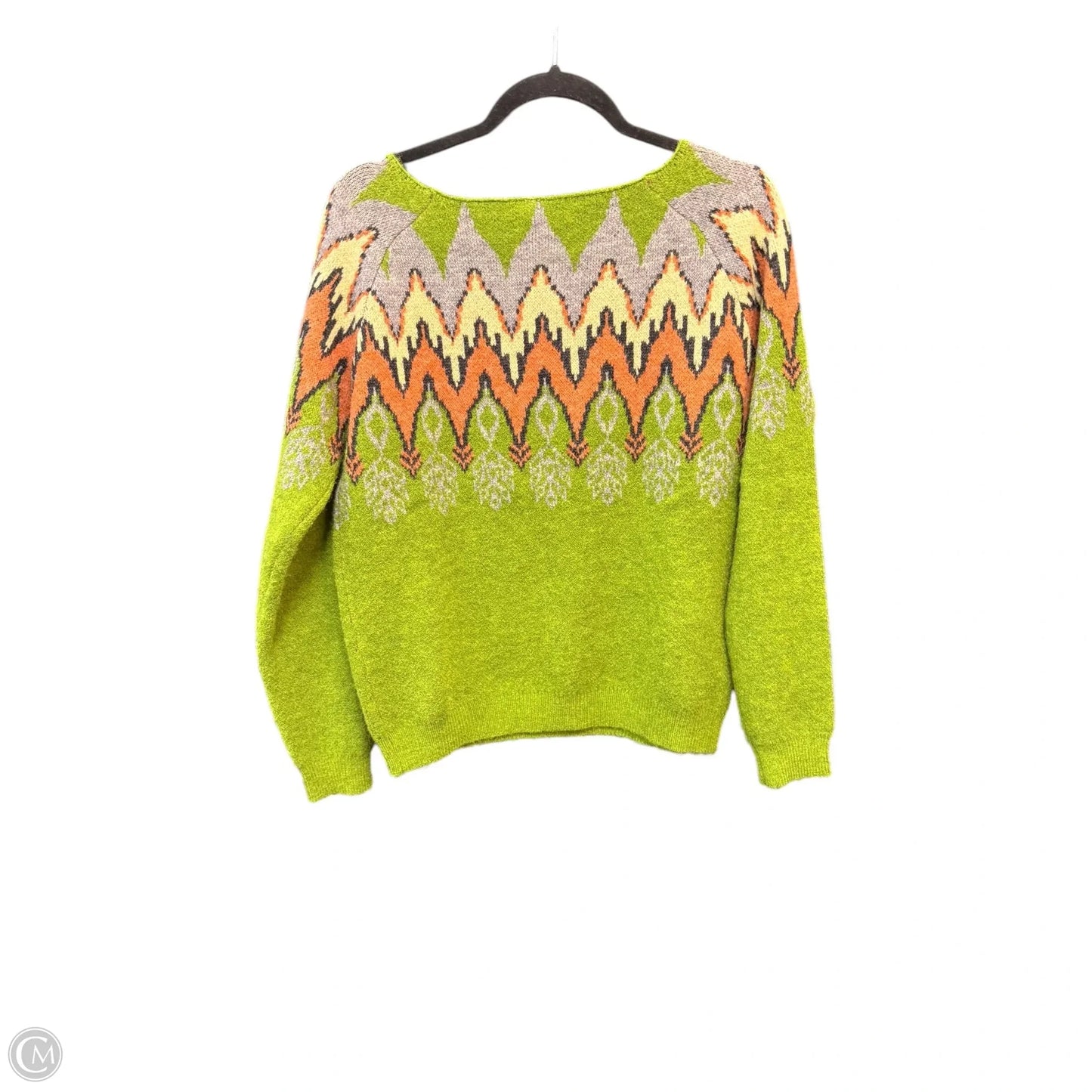 Sweater By Clothes Mentor In Green & Orange, Size: M