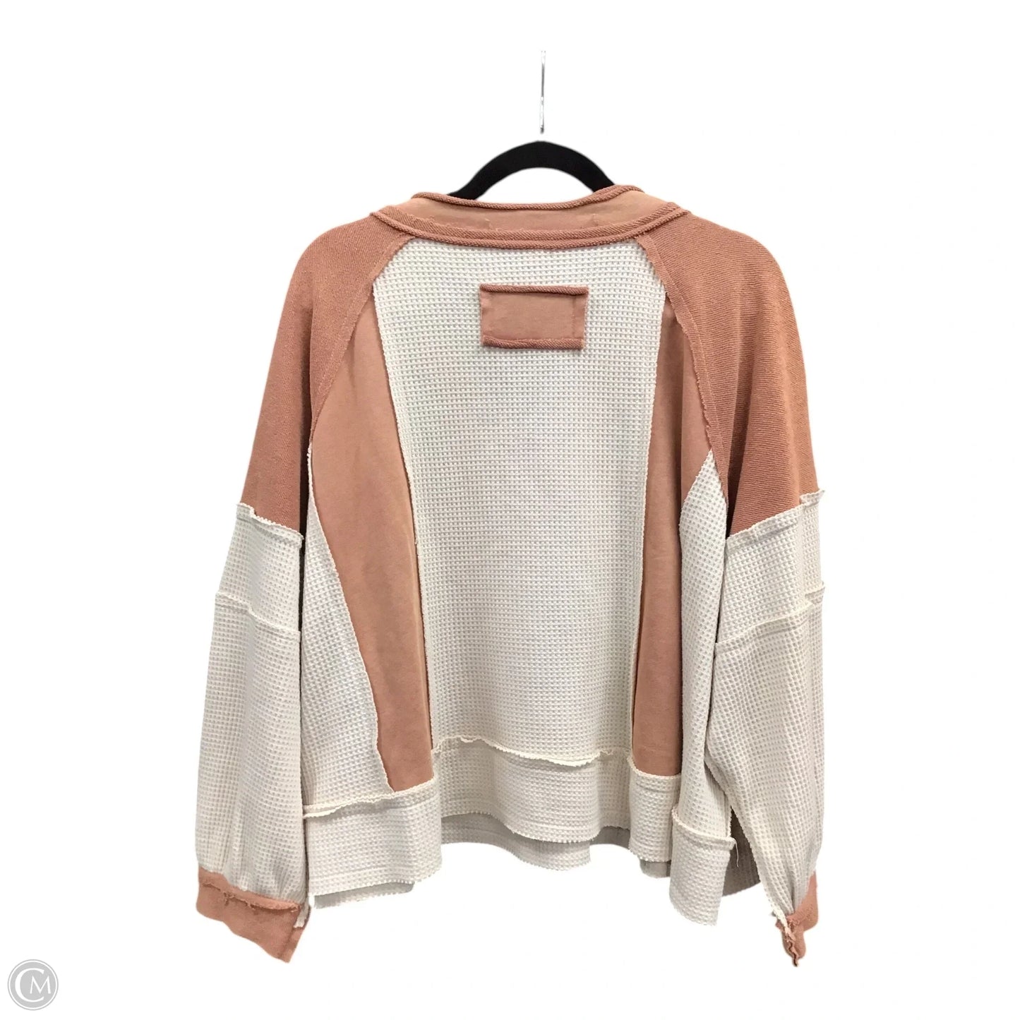 Sweatshirt Crewneck By Pol In Cream & Orange, Size: S