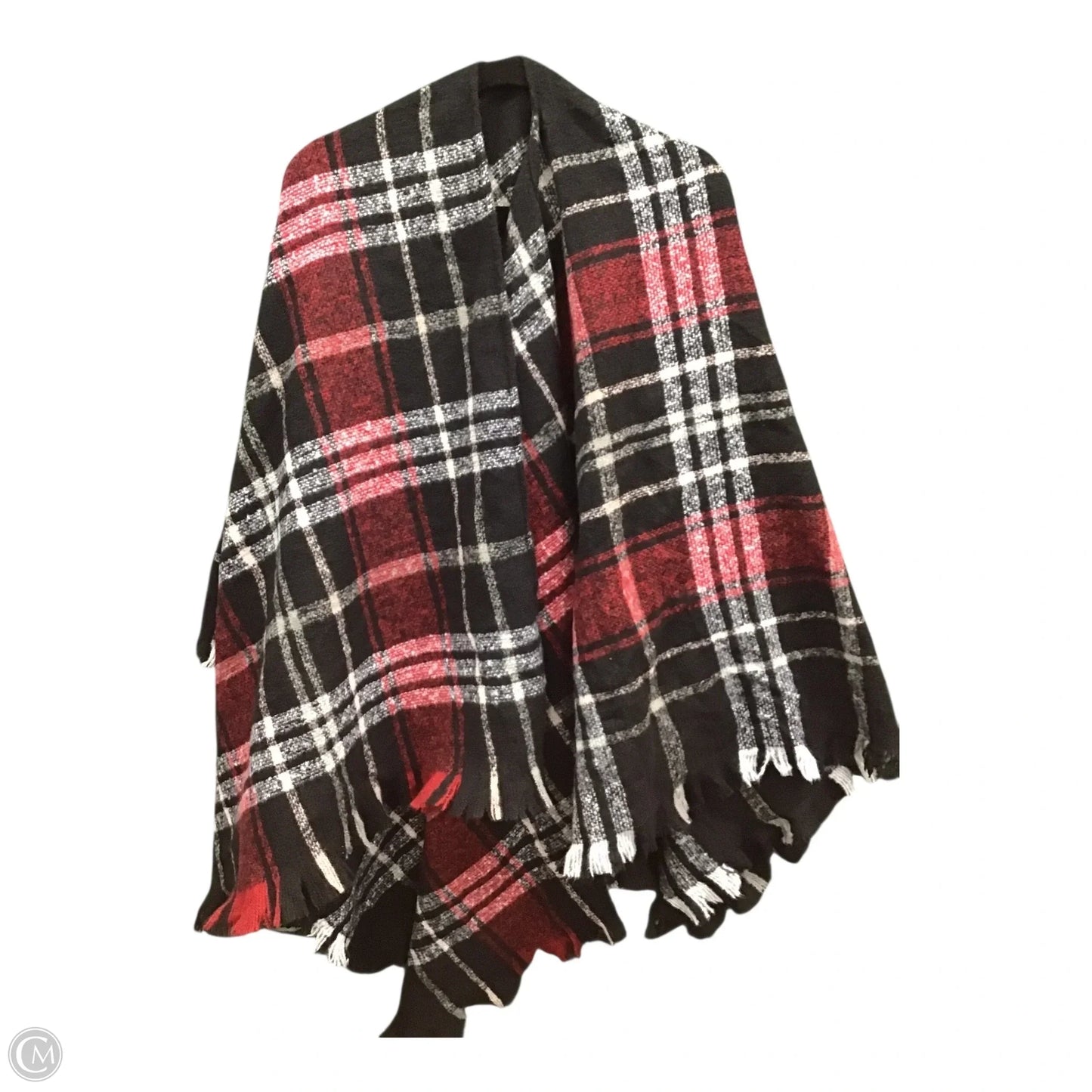 Poncho By Clothes Mentor In Plaid Pattern, Size: Osfm