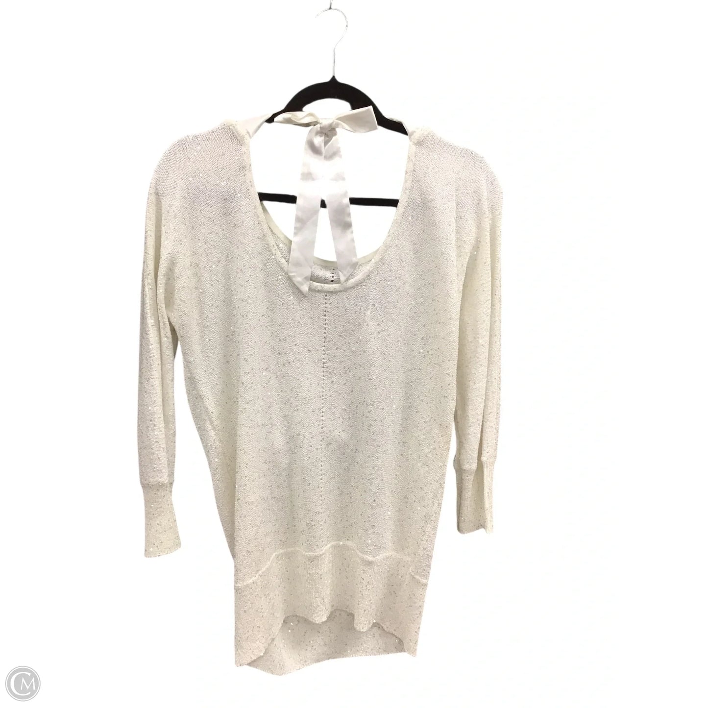Sweater By White House Black Market In Cream & Silver, Size: M