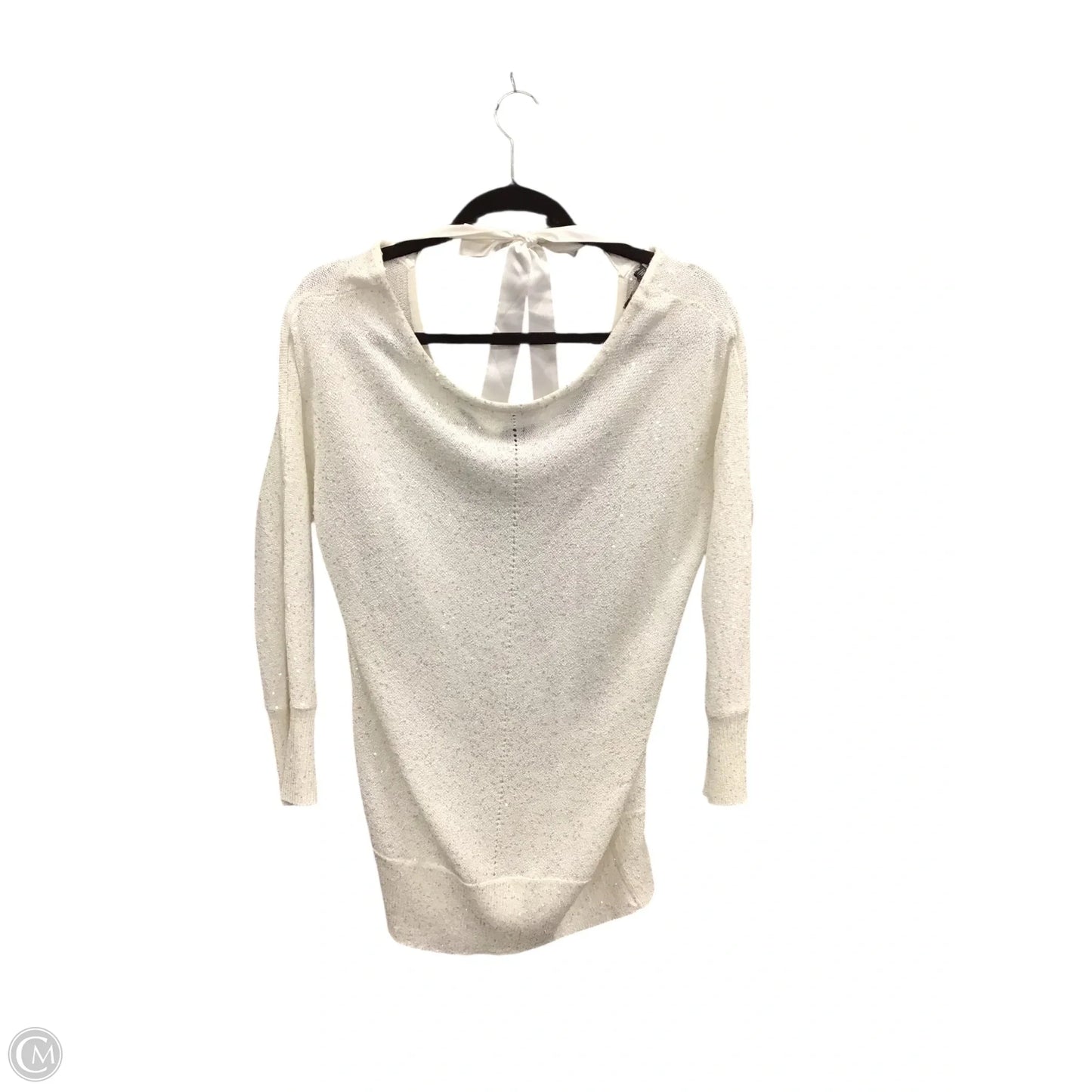 Sweater By White House Black Market In Cream & Silver, Size: M