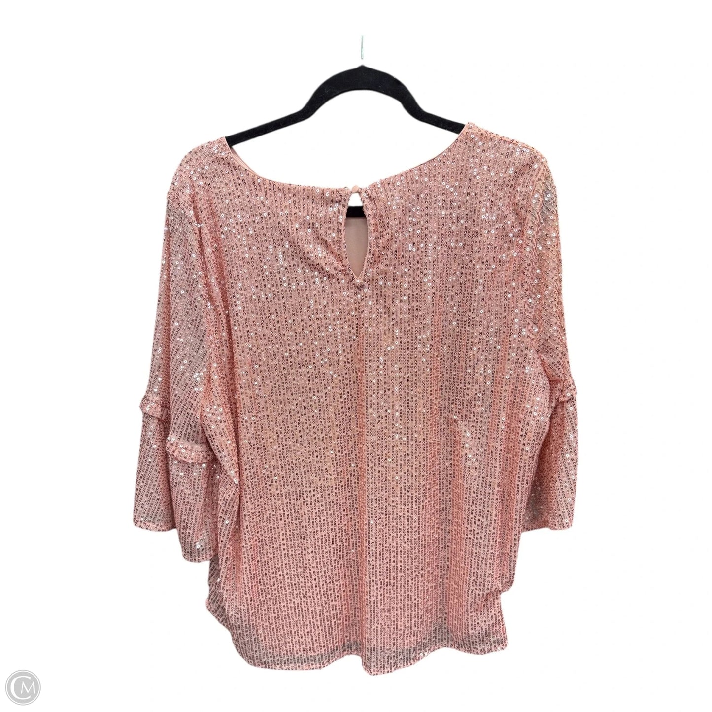 Blouse 3/4 Sleeve By Lc Lauren Conrad In Rose Gold, Size: Xl