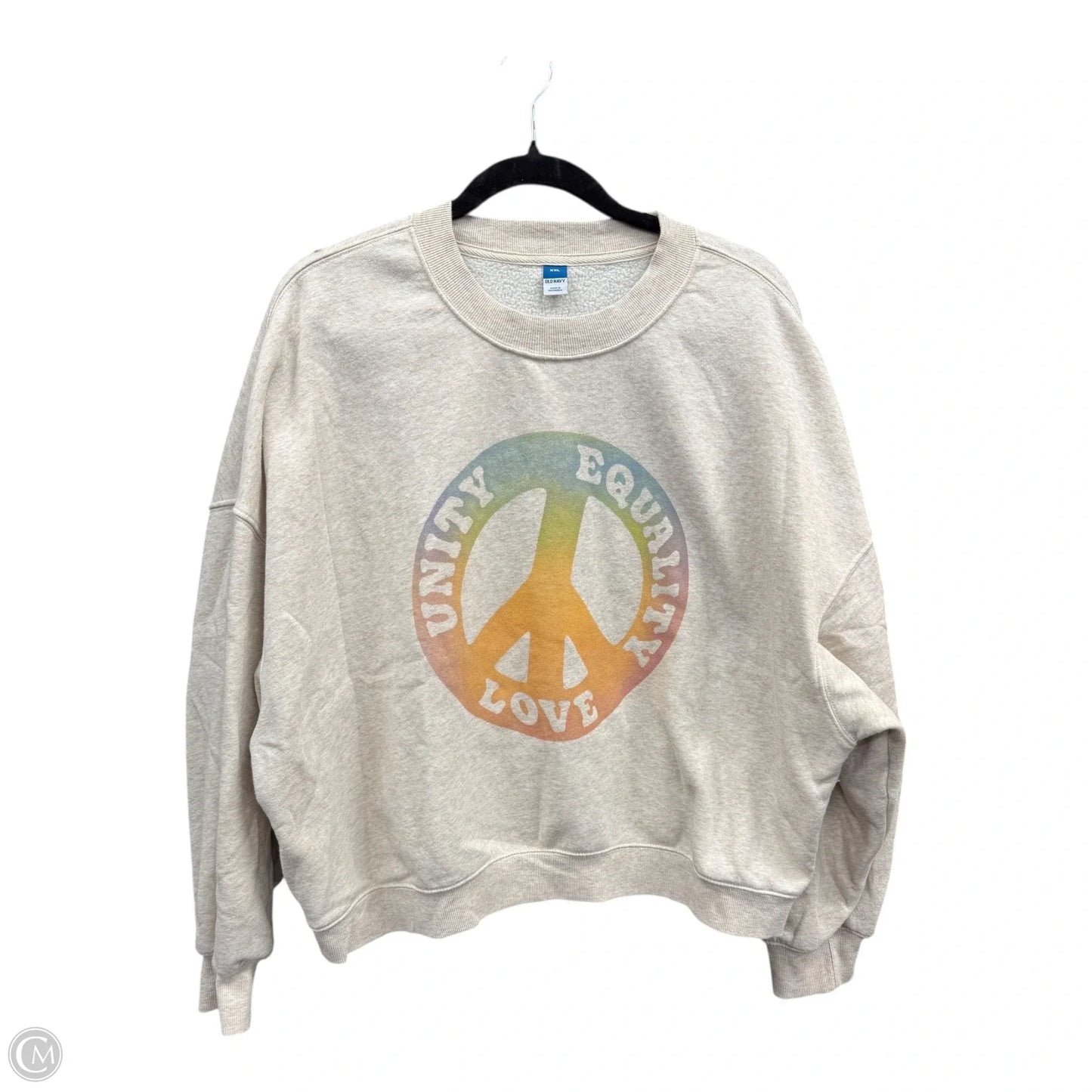 Sweatshirt Crewneck By Old Navy In Tan, Size: Xxl