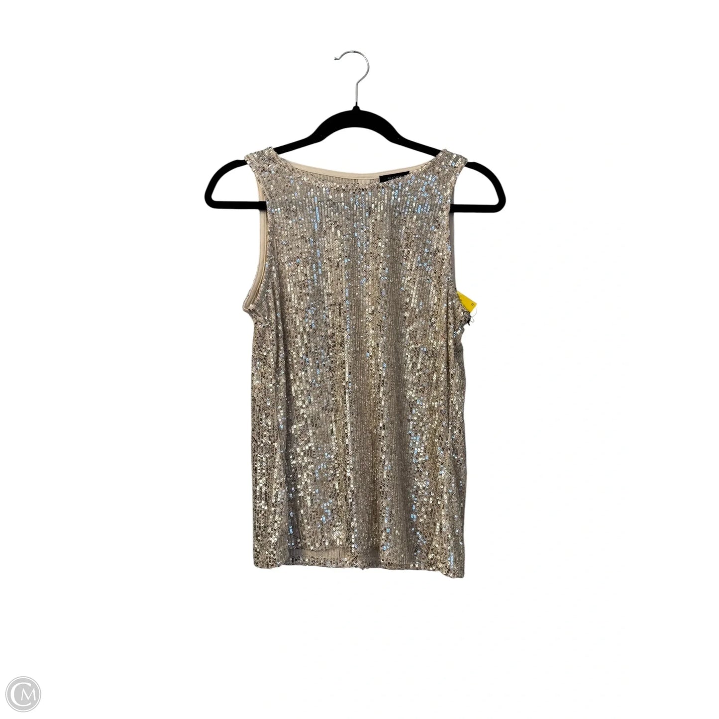 Top Sleeveless By Halogen In Silver & Tan, Size: M