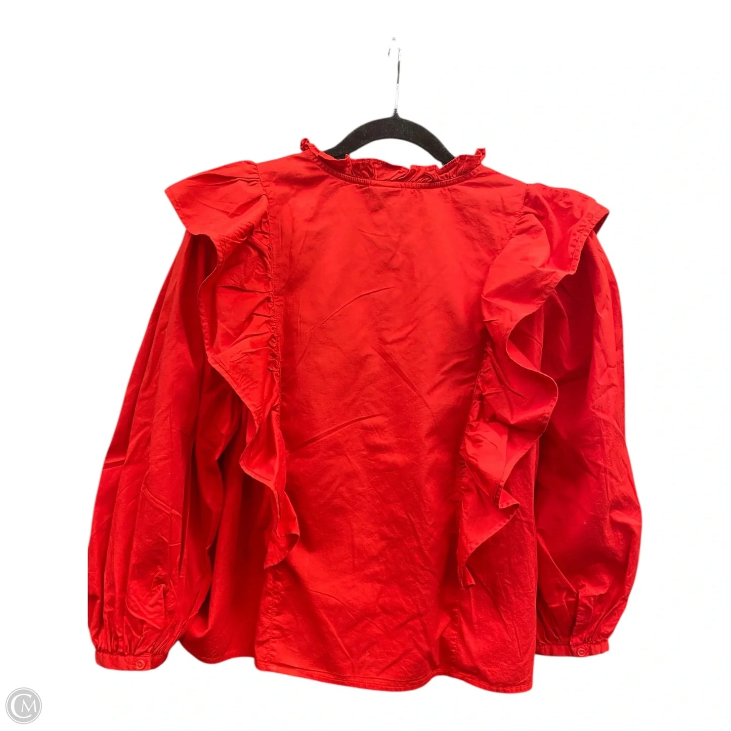 Blouse 3/4 Sleeve By A New Day In Red, Size: Xxl