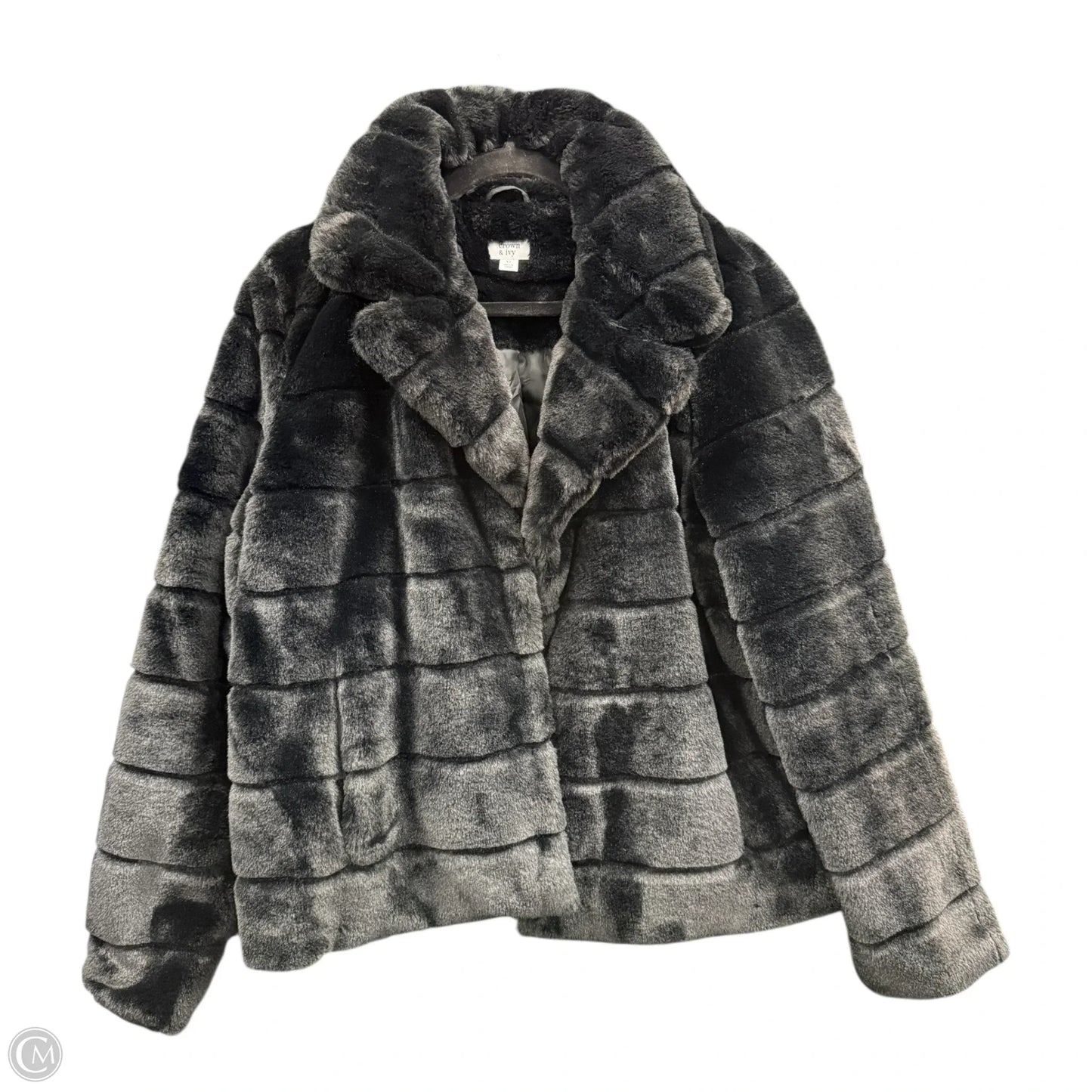 Jacket Faux Fur & Sherpa By Crown And Ivy In Black, Size: Xl
