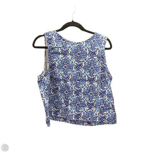 Top Sleeveless Designer By Milly In Blue & White, Size: Xl