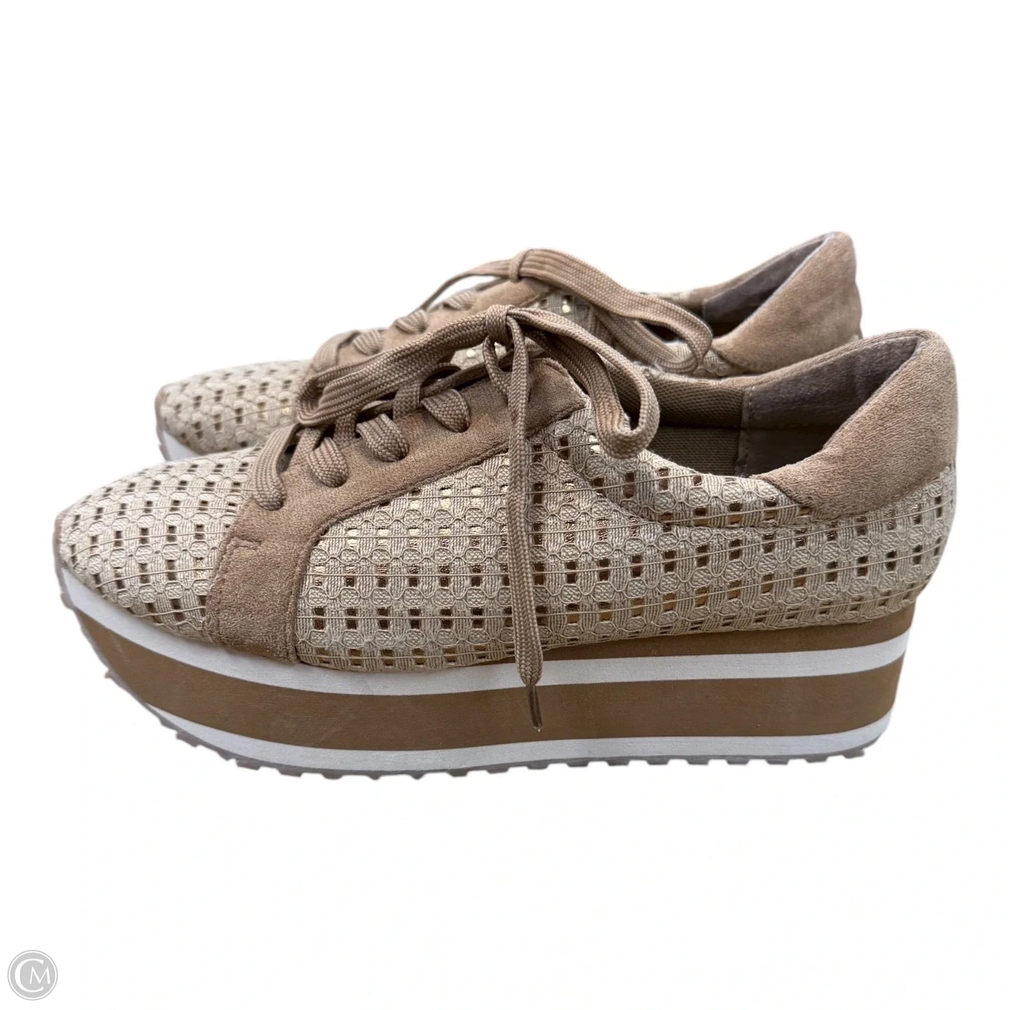 Shoes Sneakers By Pierre Dumas In Gold & Tan, Size: 10