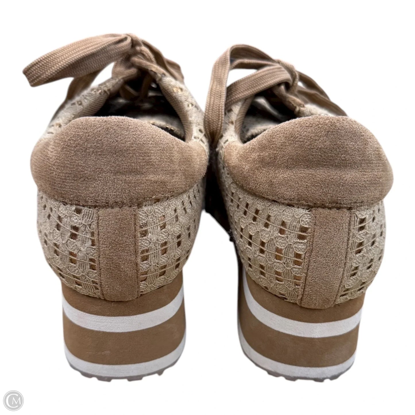 Shoes Sneakers By Pierre Dumas In Gold & Tan, Size: 10