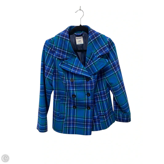 Coat Peacoat By Old Navy In Plaid Pattern, Size: M