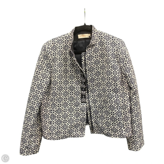Blazer Designer By Tory Burch In Blue & White, Size: 12