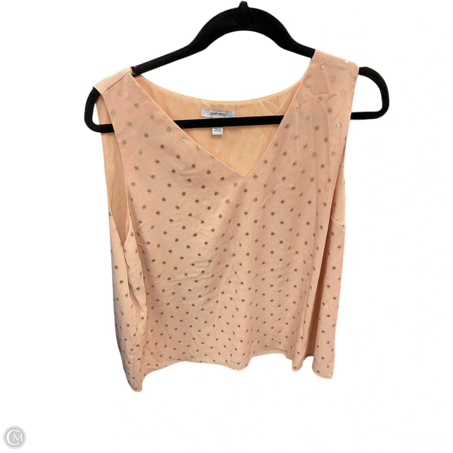Blouse Sleeveless By Nine West In Peach, Size: Xxl