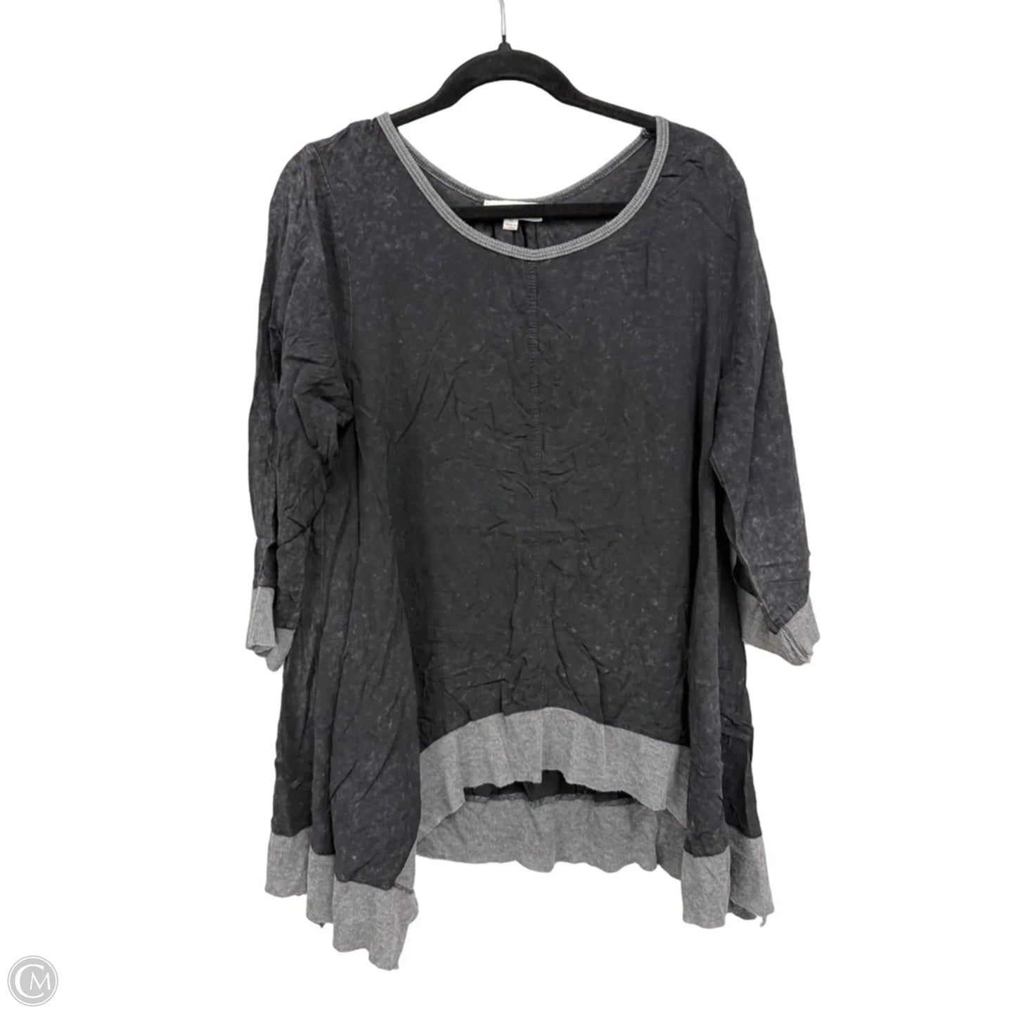 Top Short Sleeve By Umgee In Black & Grey, Size: Xl