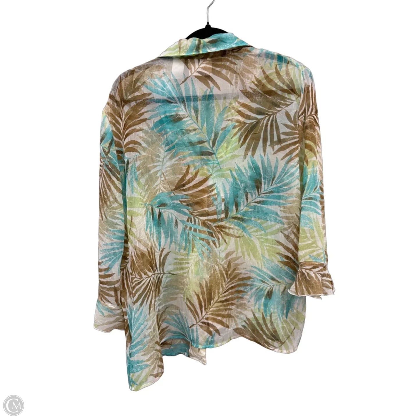 Swimwear Coverup By Alfred Dunner In Blue & Cream, Size: 12