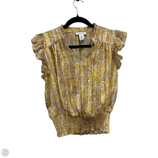 Blouse Sleeveless By Rachel Zoe In Cream & Yellow, Size: M