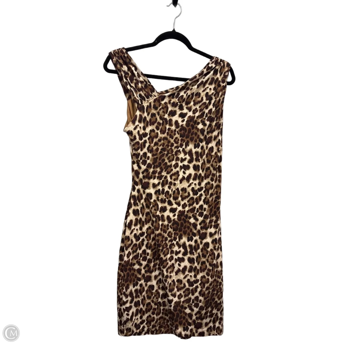 Dress Casual Midi By Calvin Klein In Brown & Cream, Size: 8