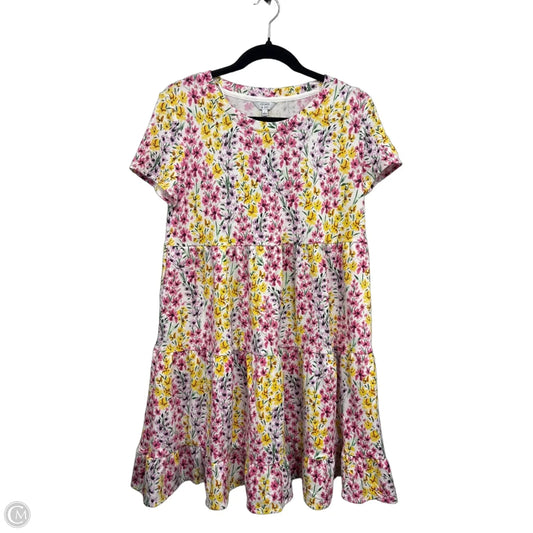 Dress Casual Short By Crown And Ivy In Pink & Yellow, Size: S