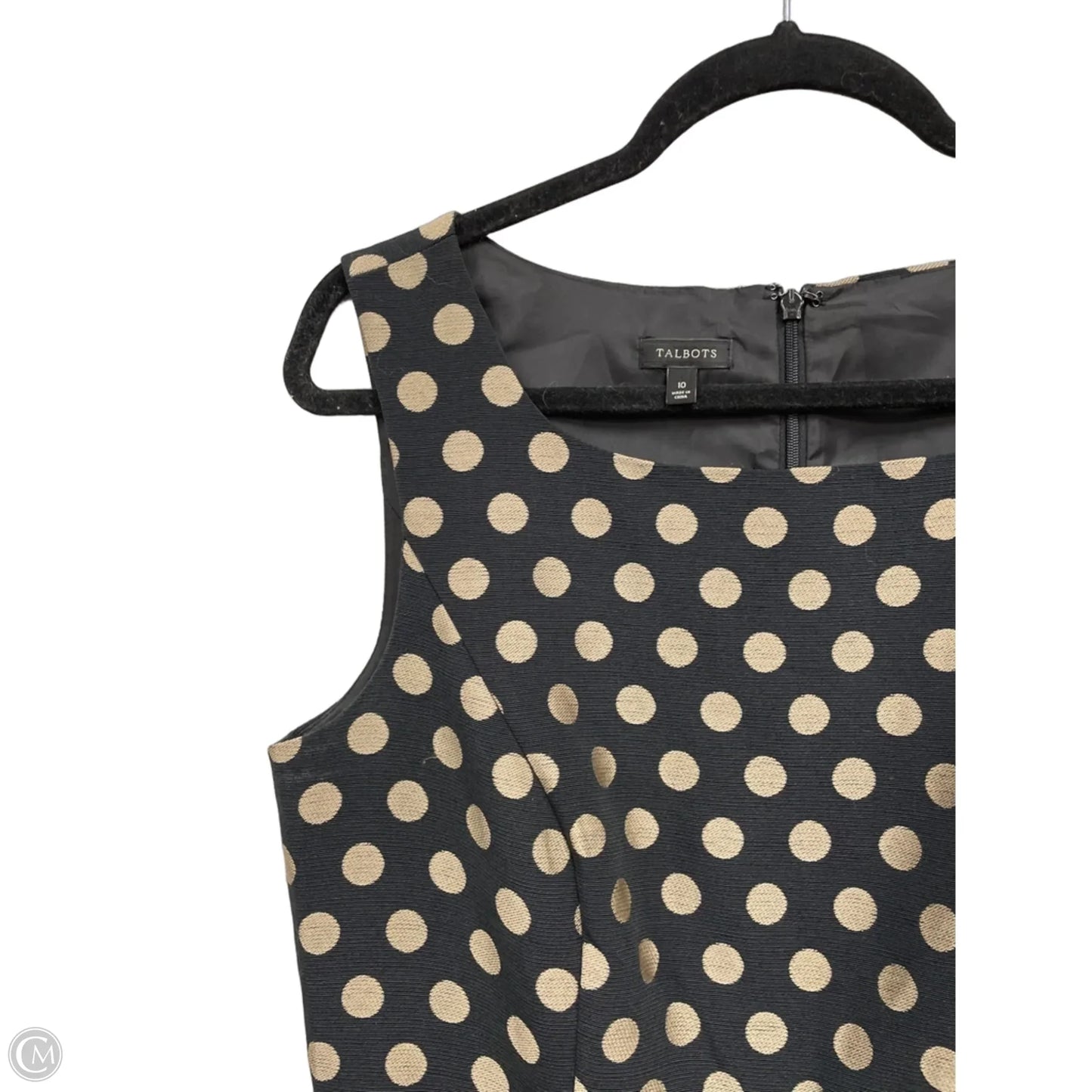Dress Party Midi By Talbots In Black & Gold, Size: 10