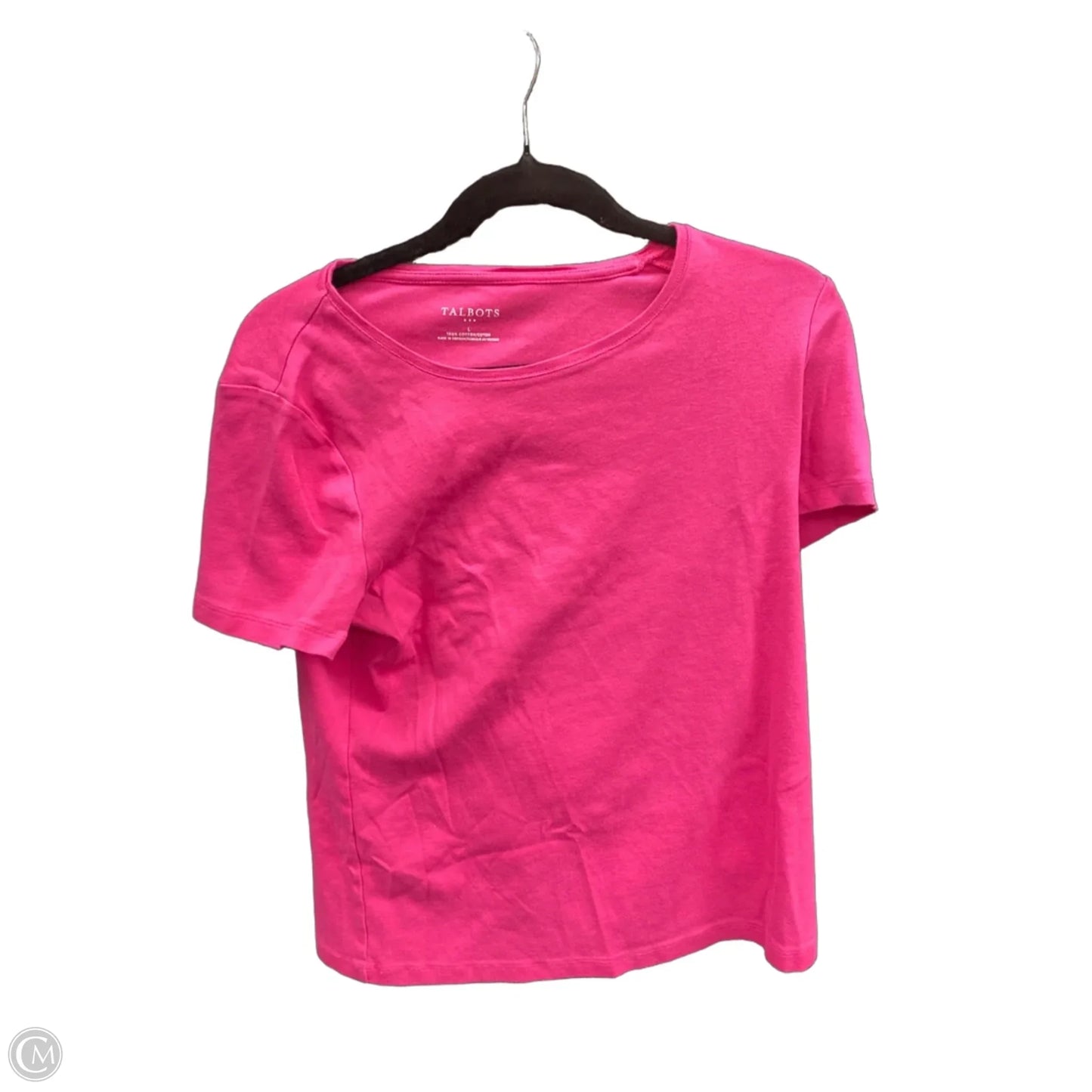 Top Short Sleeve Basic By Talbots In Pink, Size: L